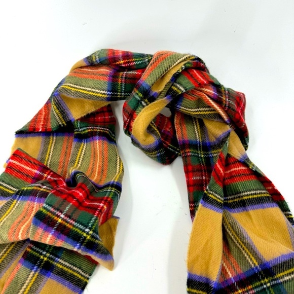 Cashmere Tartan unbranded plaid Fringe Scarf unisex - Picture 2 of 7